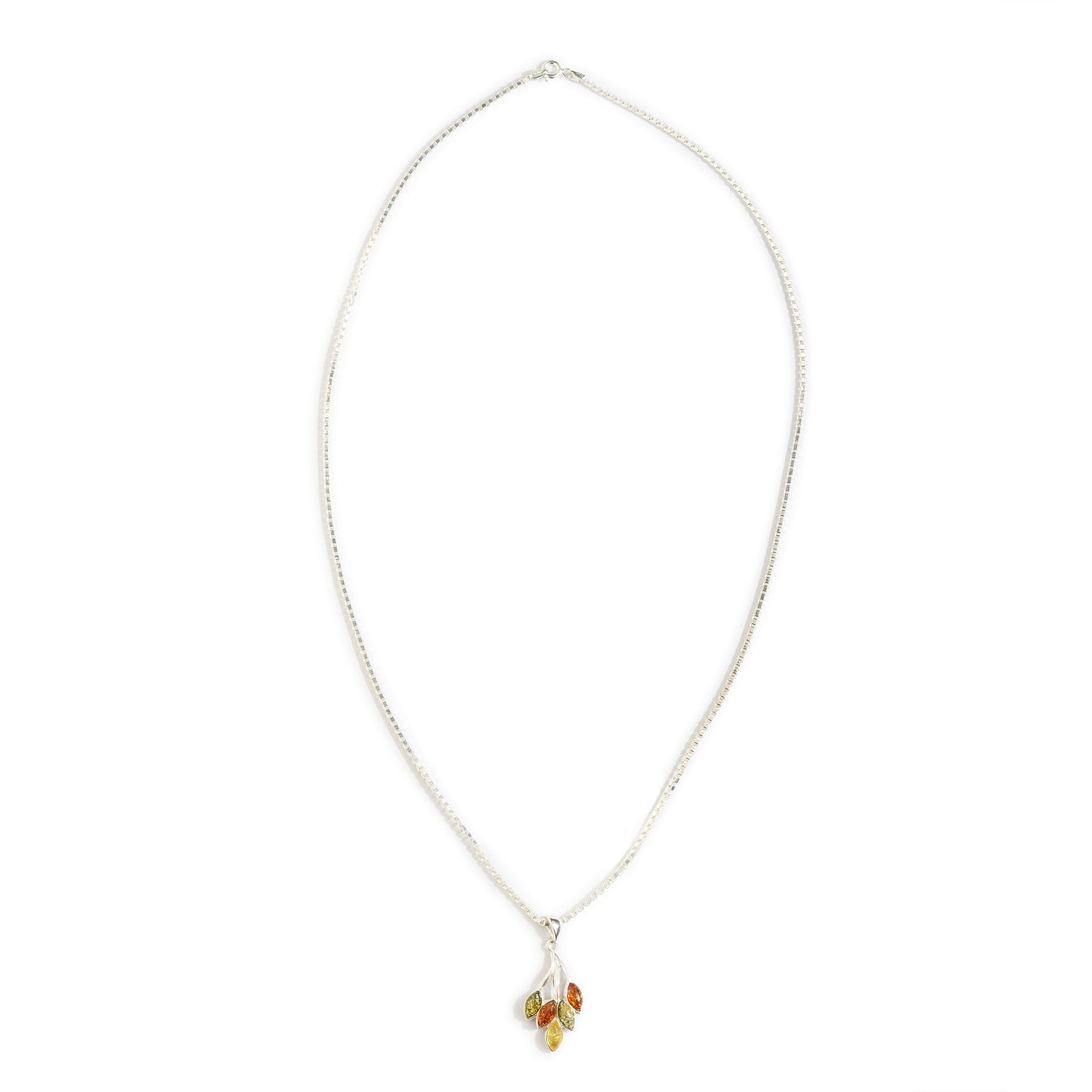 Five-Leaves Twig Pendant in Sterling Silver