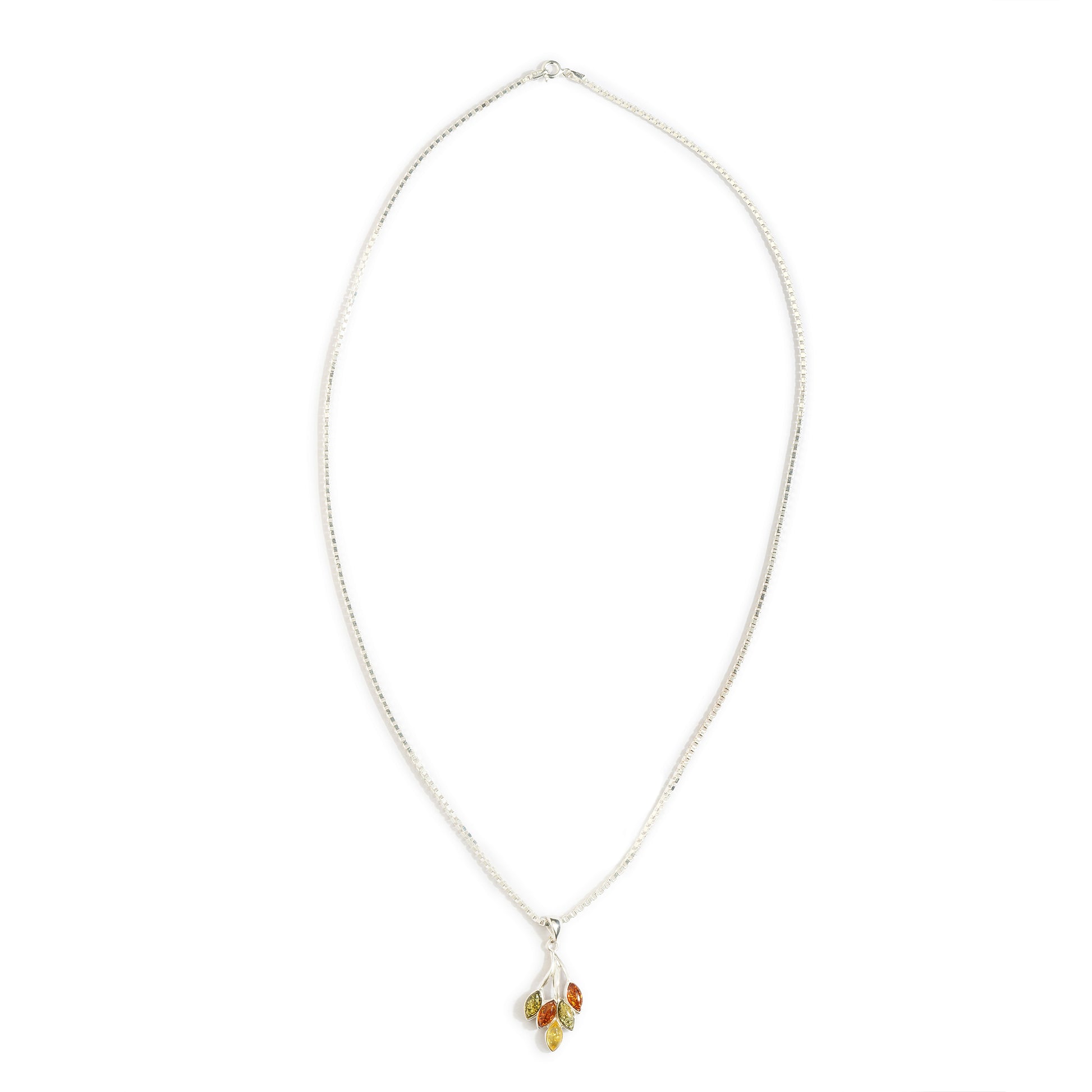 Five-Leaves Twig Pendant in Sterling Silver