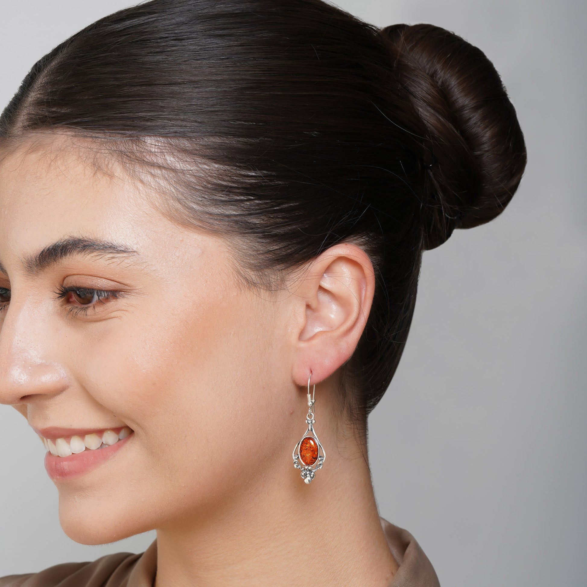 Vintage-Style Ornate Earrings in Sterling Silver