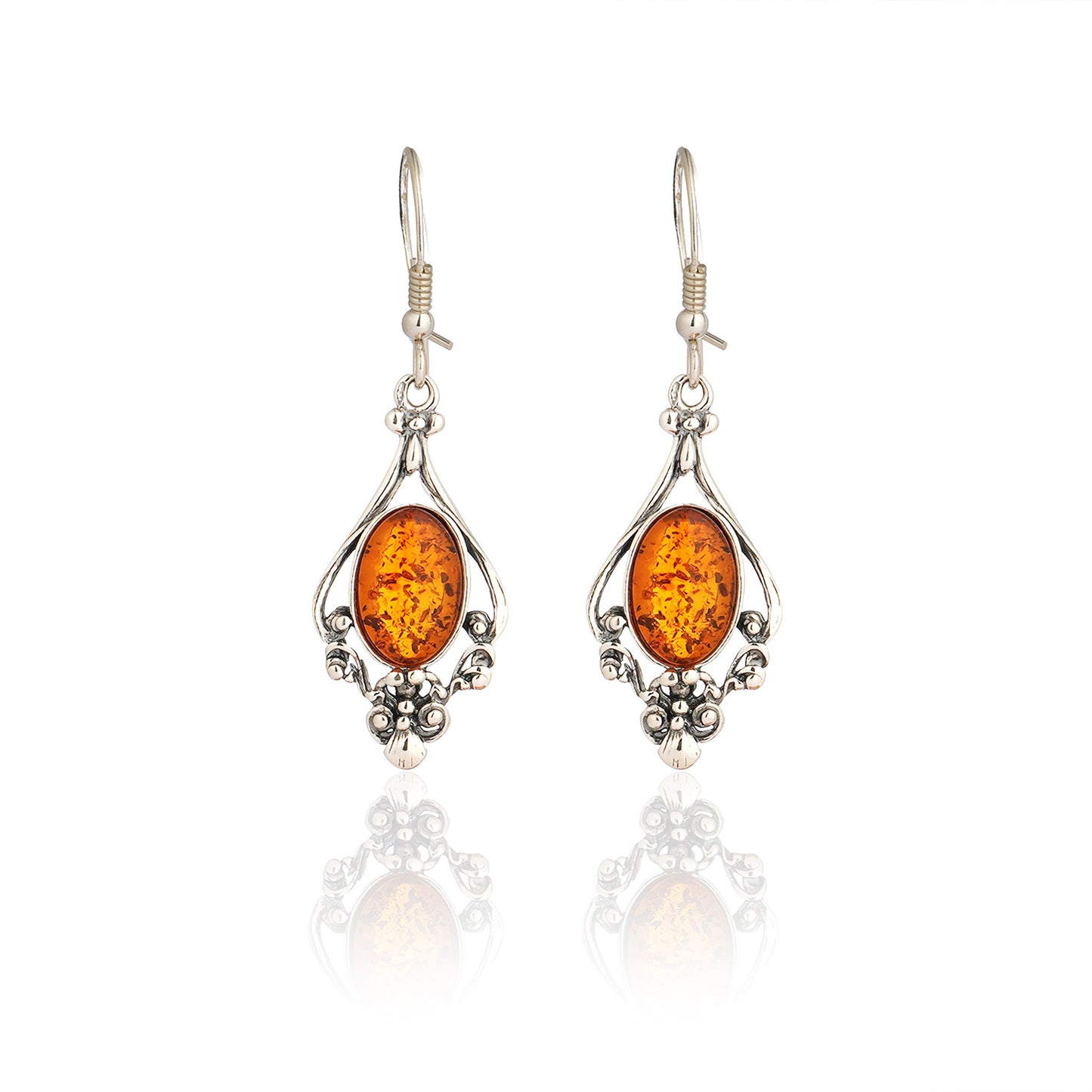 Vintage-Style Ornate Earrings in Sterling Silver