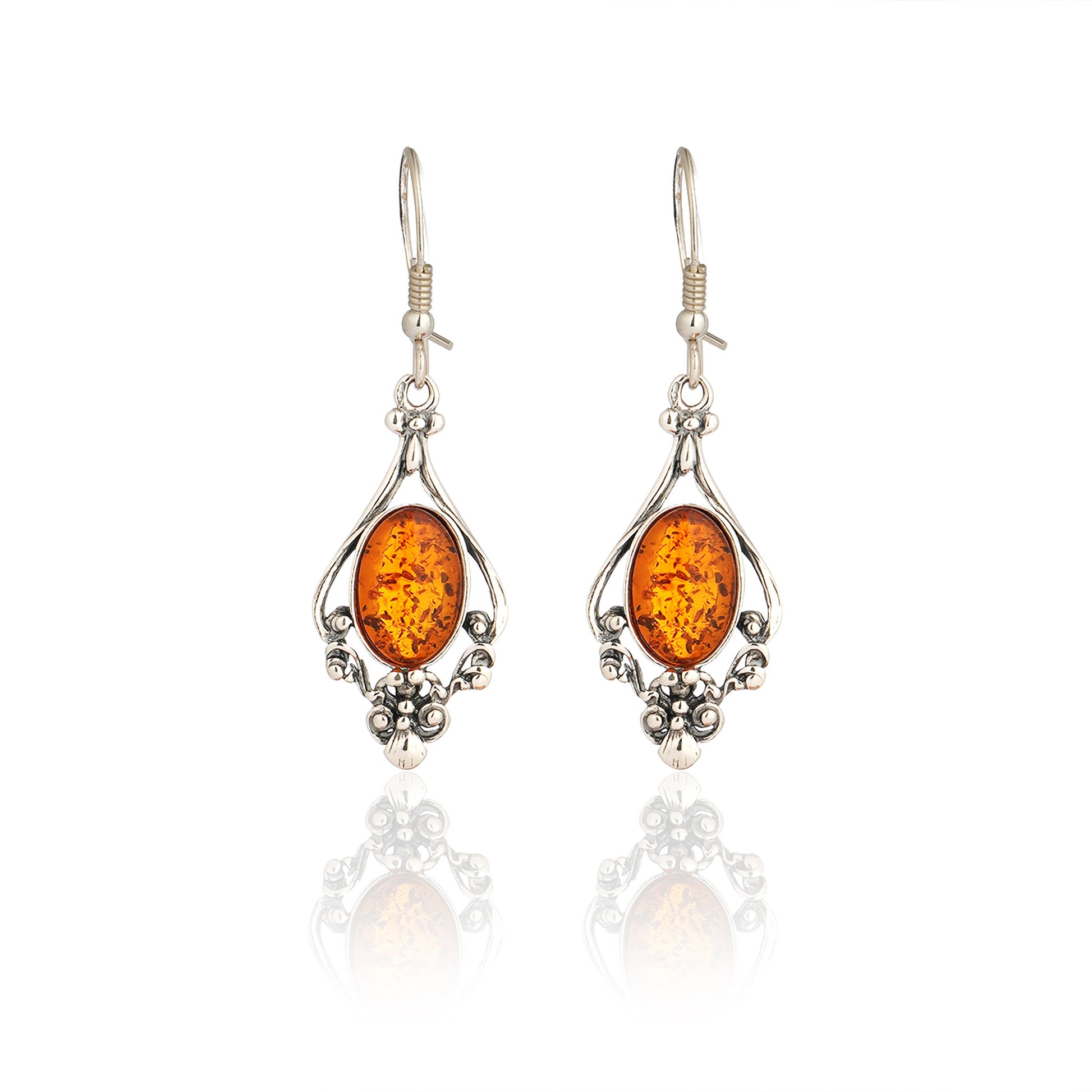 Vintage-Style Ornate Earrings in Sterling Silver