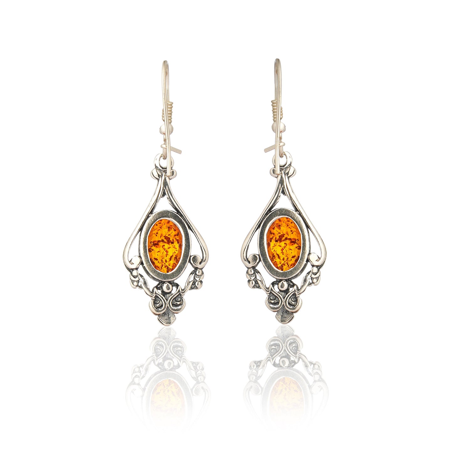 Vintage-Style Ornate Earrings in Sterling Silver