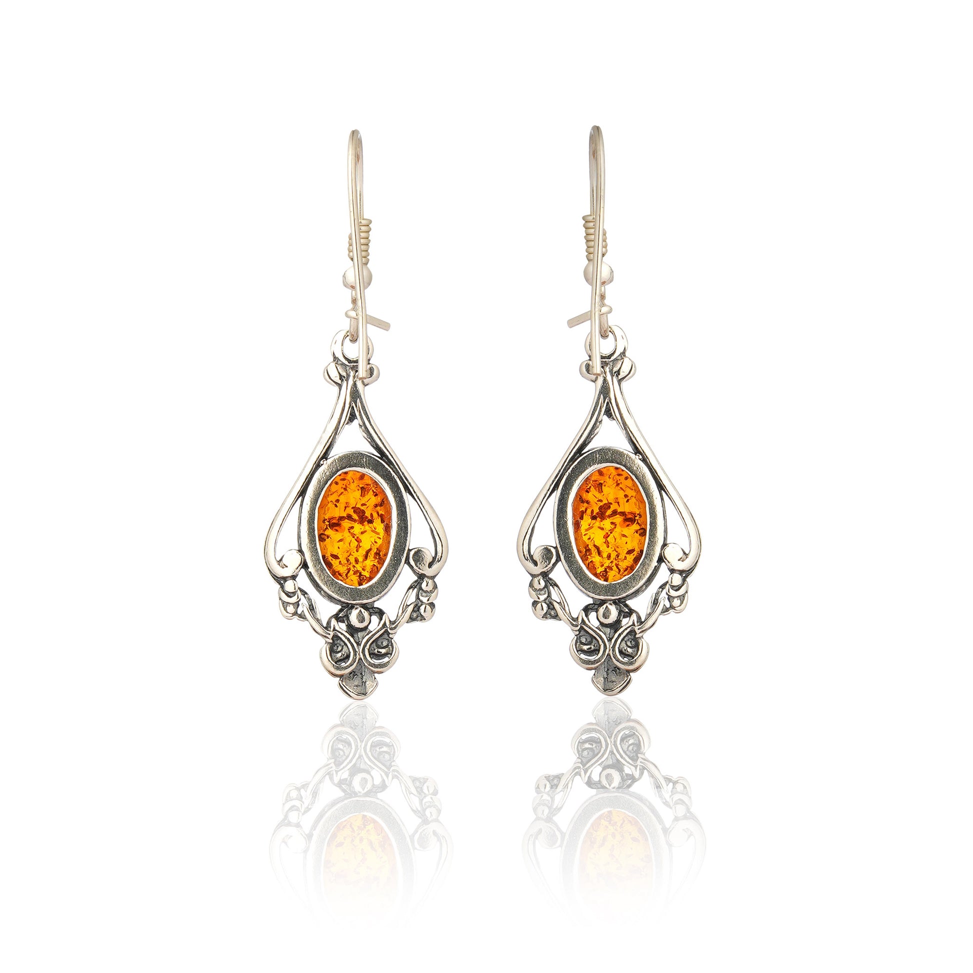 Vintage-Style Ornate Earrings in Sterling Silver