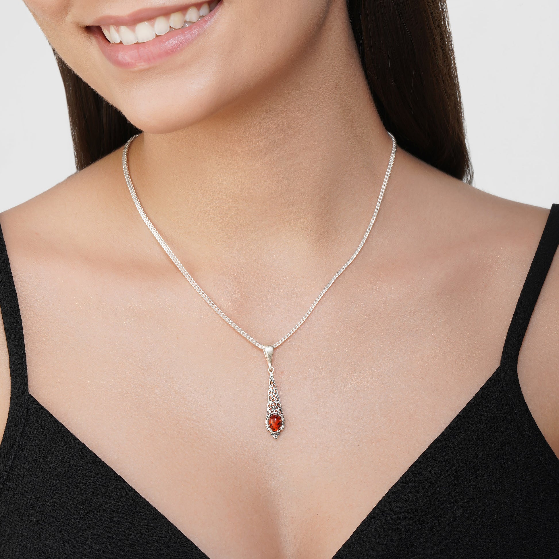 Long Pendant in Sterling Silver