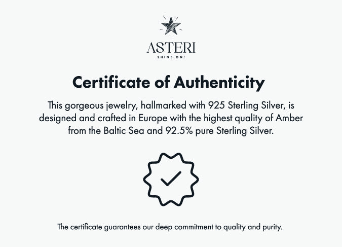 Cognac Baltic Amber Ornate Long Pendant in Sterling Silver