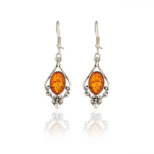 Vintage-Style Ornate Earrings in Sterling Silver