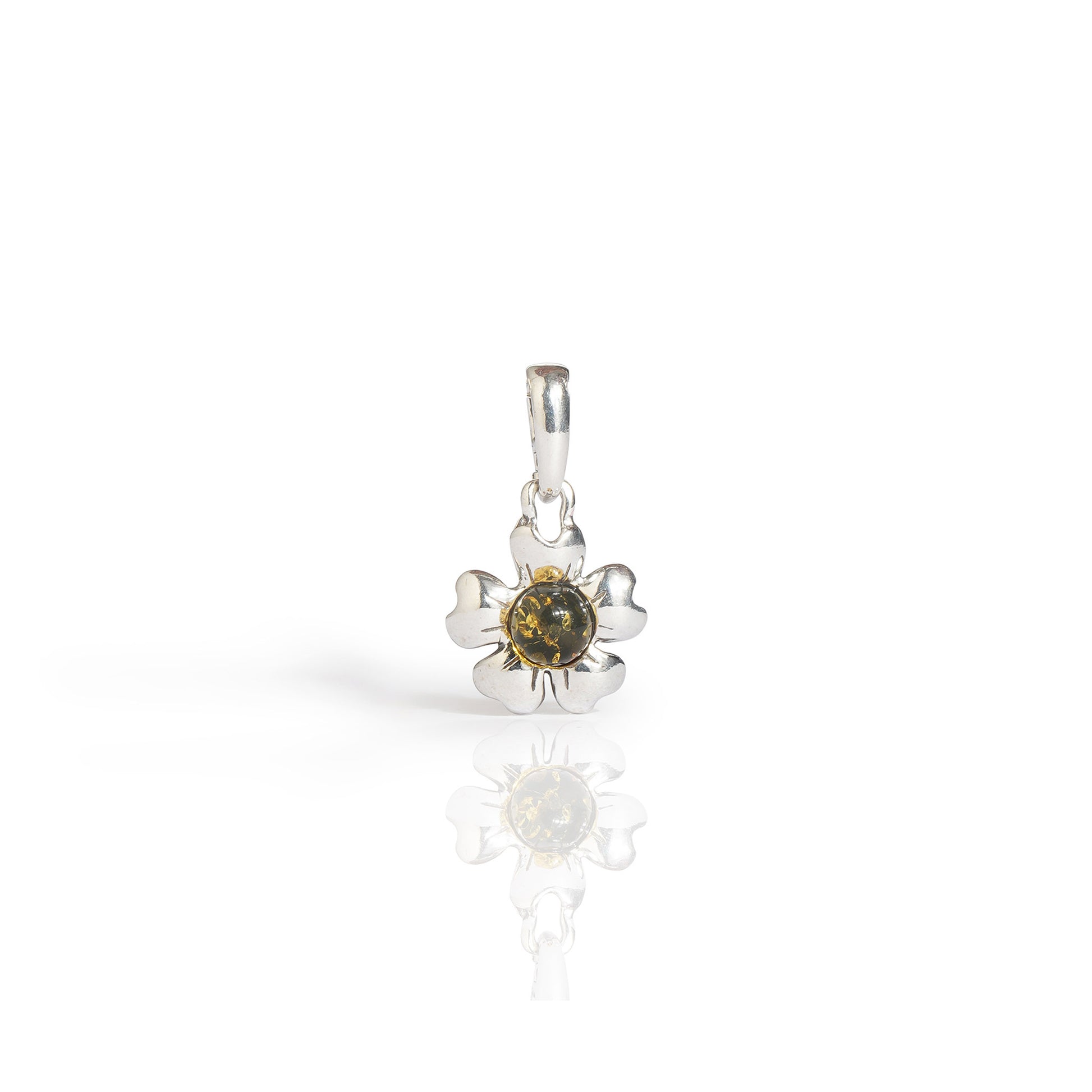 Small Flower Pendant in Sterling Silver