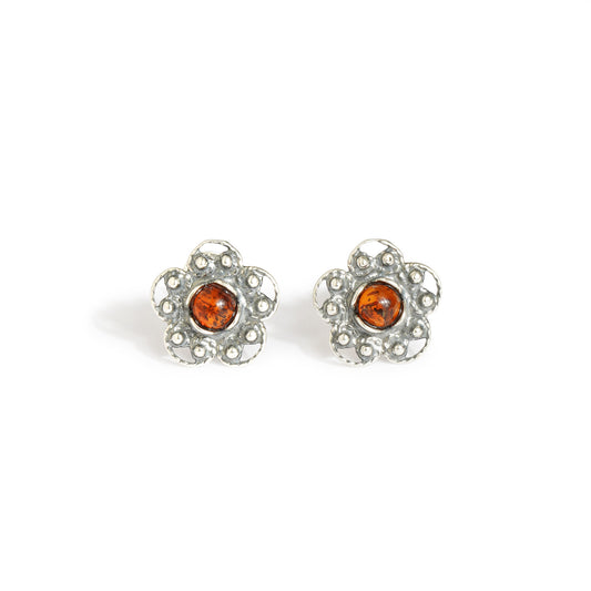 Ornate Studs in Sterling Silver