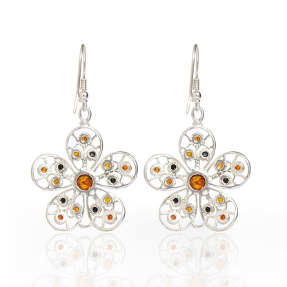 Big Flower Earrings in Sterling Silver