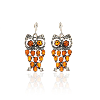 Owl Earrings in Sterling Silver