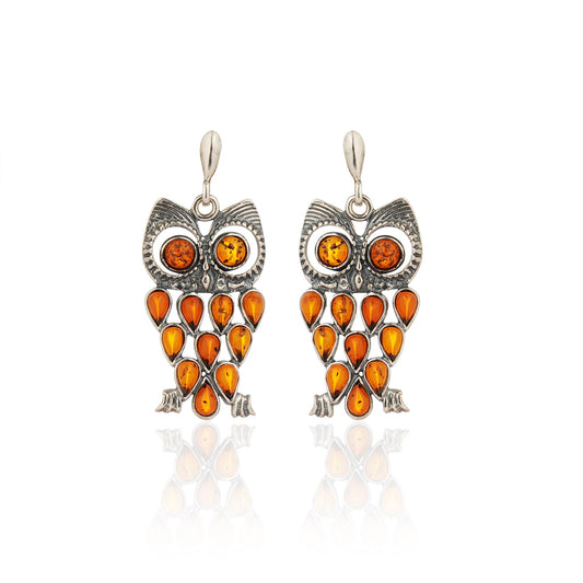 Owl Earrings in Sterling Silver