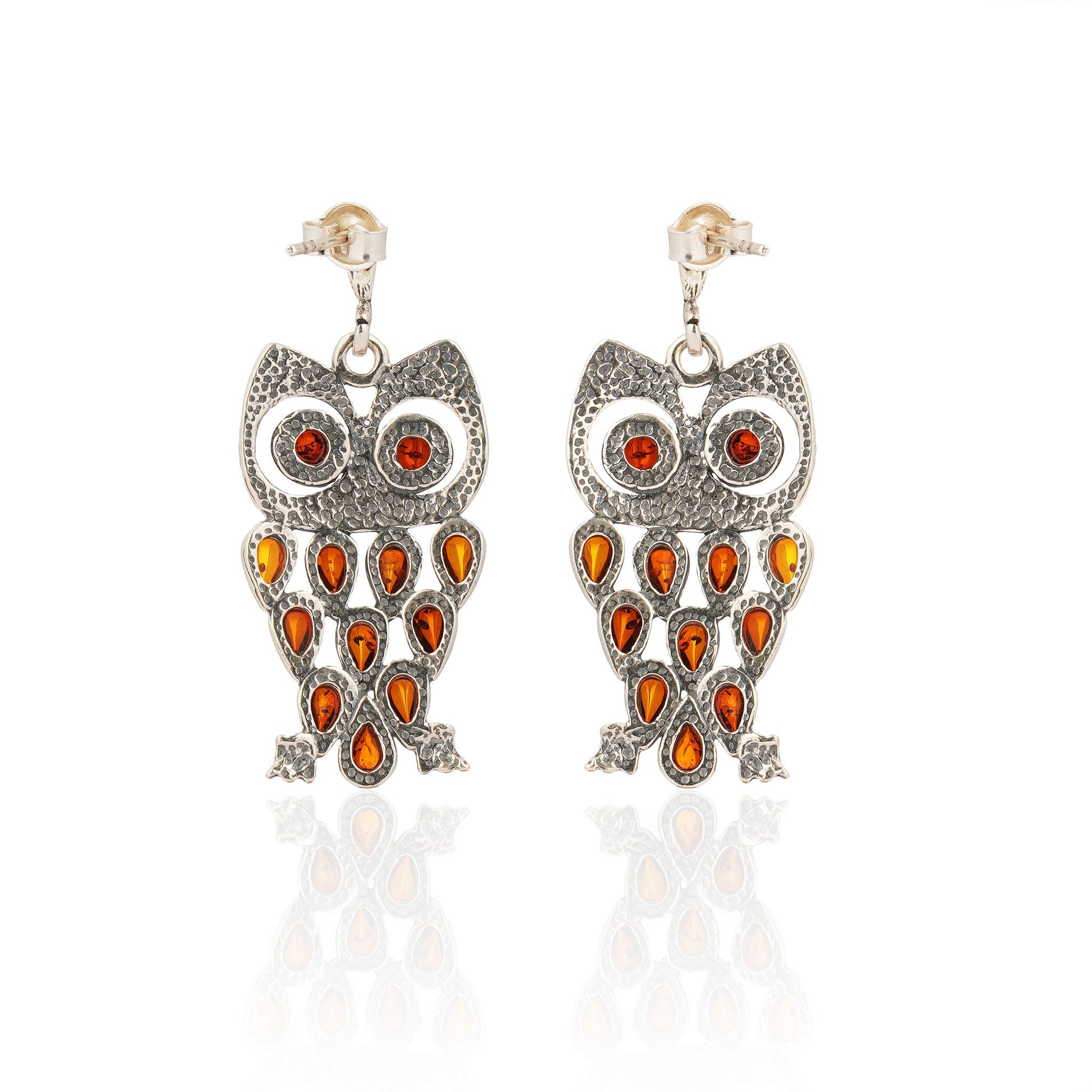 Owl Earrings in Sterling Silver