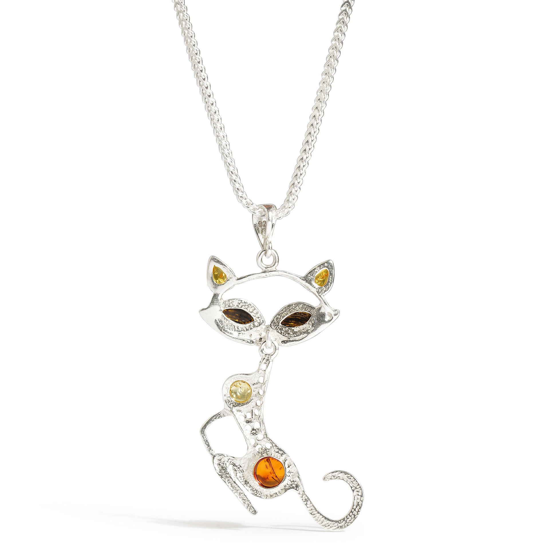 Cat Pendant in Sterling Silver