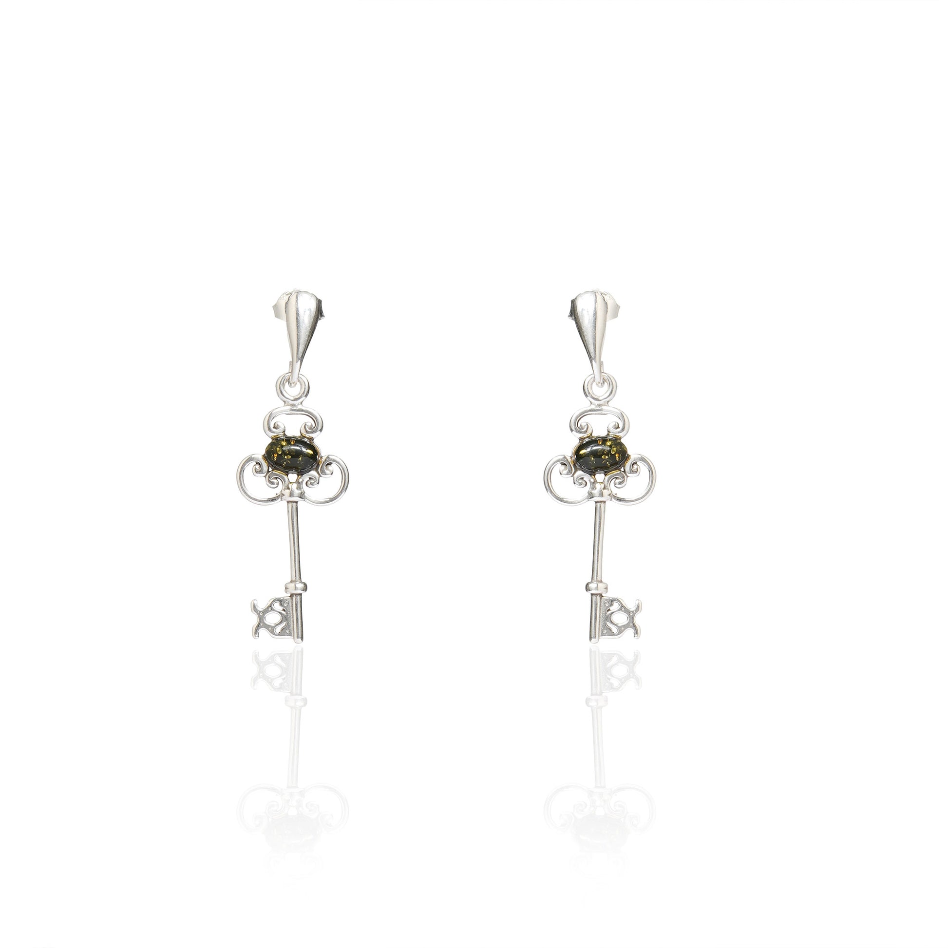 Key Earrings in Sterling Silver