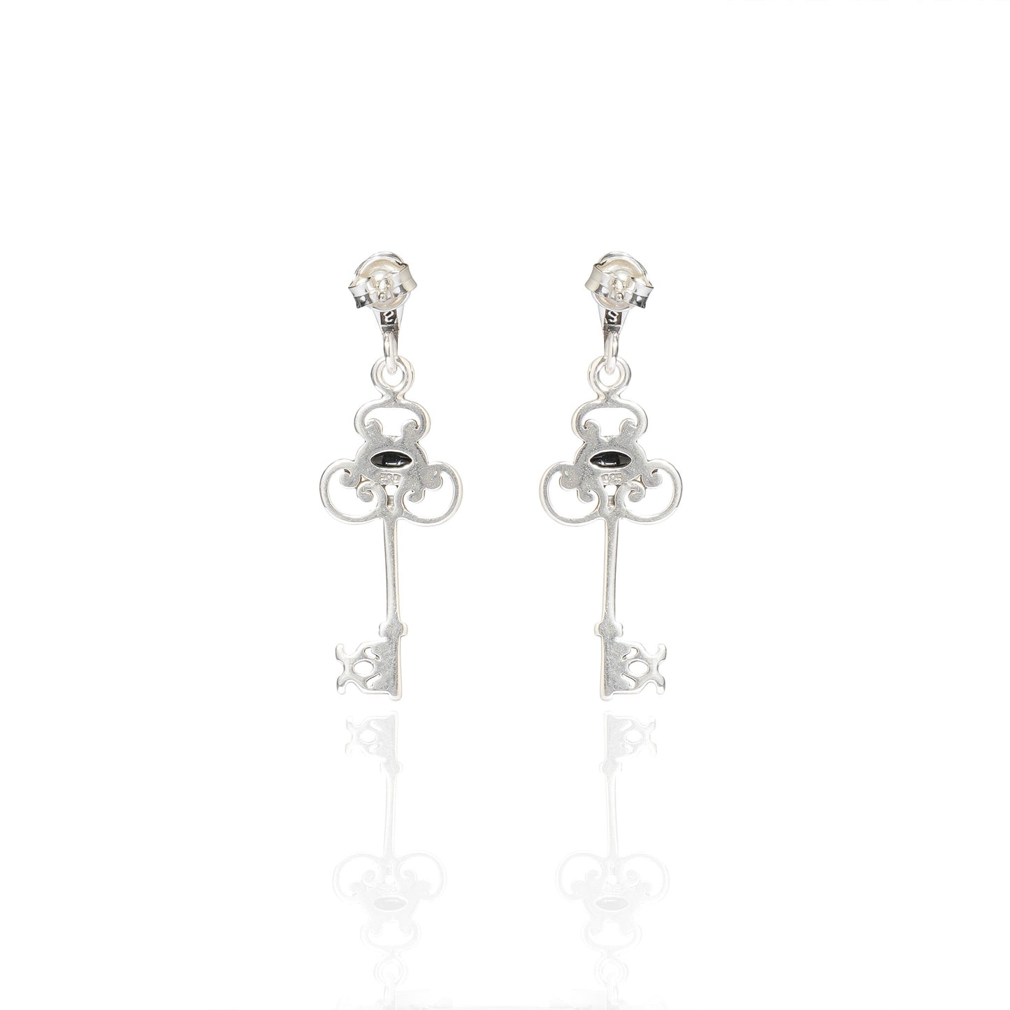 Key Earrings in Sterling Silver